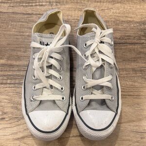 Converse AllStar Gray Canvas Sneakers with White Laces